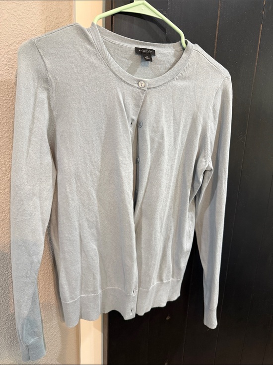 Ann Taylor Factory Sweaters - Ann Taylor Factory Light Blue Crewneck Button Cardigan